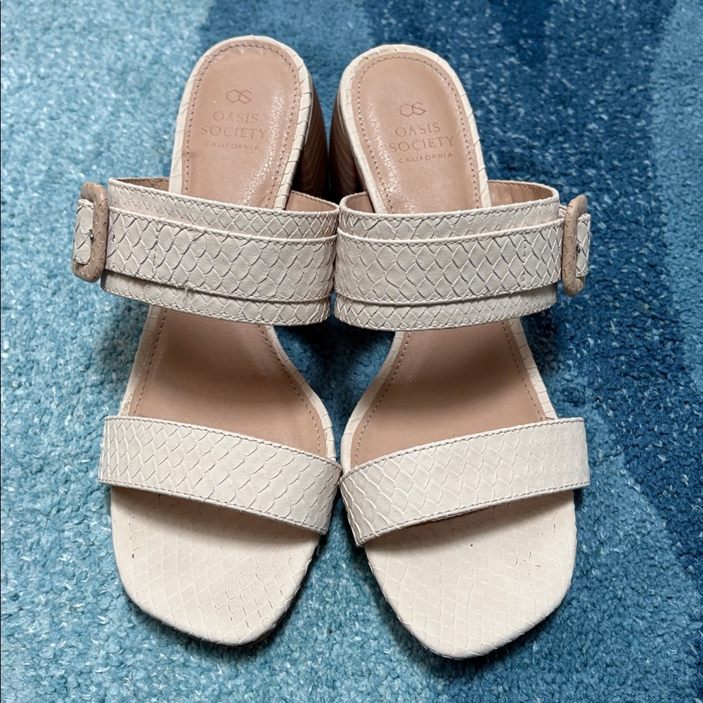 Oasis Society California Low Heel Backless Sandals, Sz 8